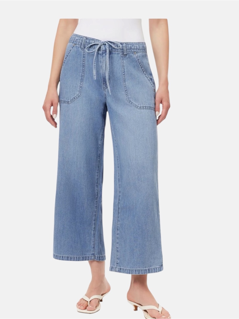 Kensie THE HIGH RISE Wide Leg Drawstring Jeans NWT